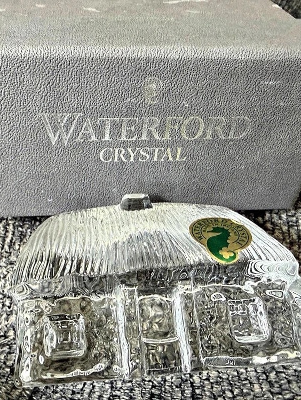 Waterford Crystal Lismore Cottage Ireland with Original Box Vintage Collectible